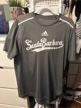 adidas Gray Santa Barbara Short-Sleeve Athletic Tee